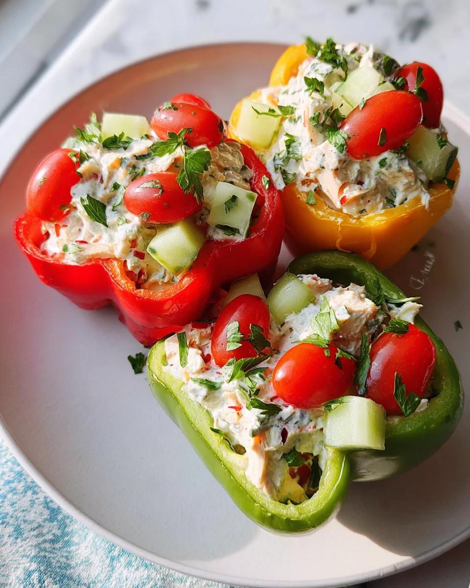Greek Yogurt Chicken Salad Stuffed Peppers Greek Yogurt Chicken Salad Stuffed Peppers