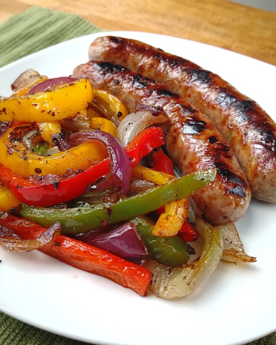 Grilled Sausage with Peppers and Onions Grilled Sausage with Peppers and Onions