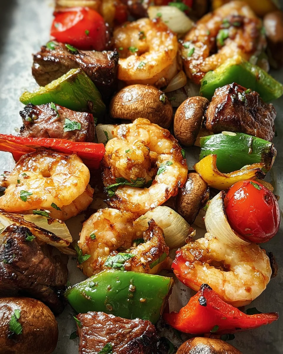 Grilled Steak & Shrimp Kabobs Grilled