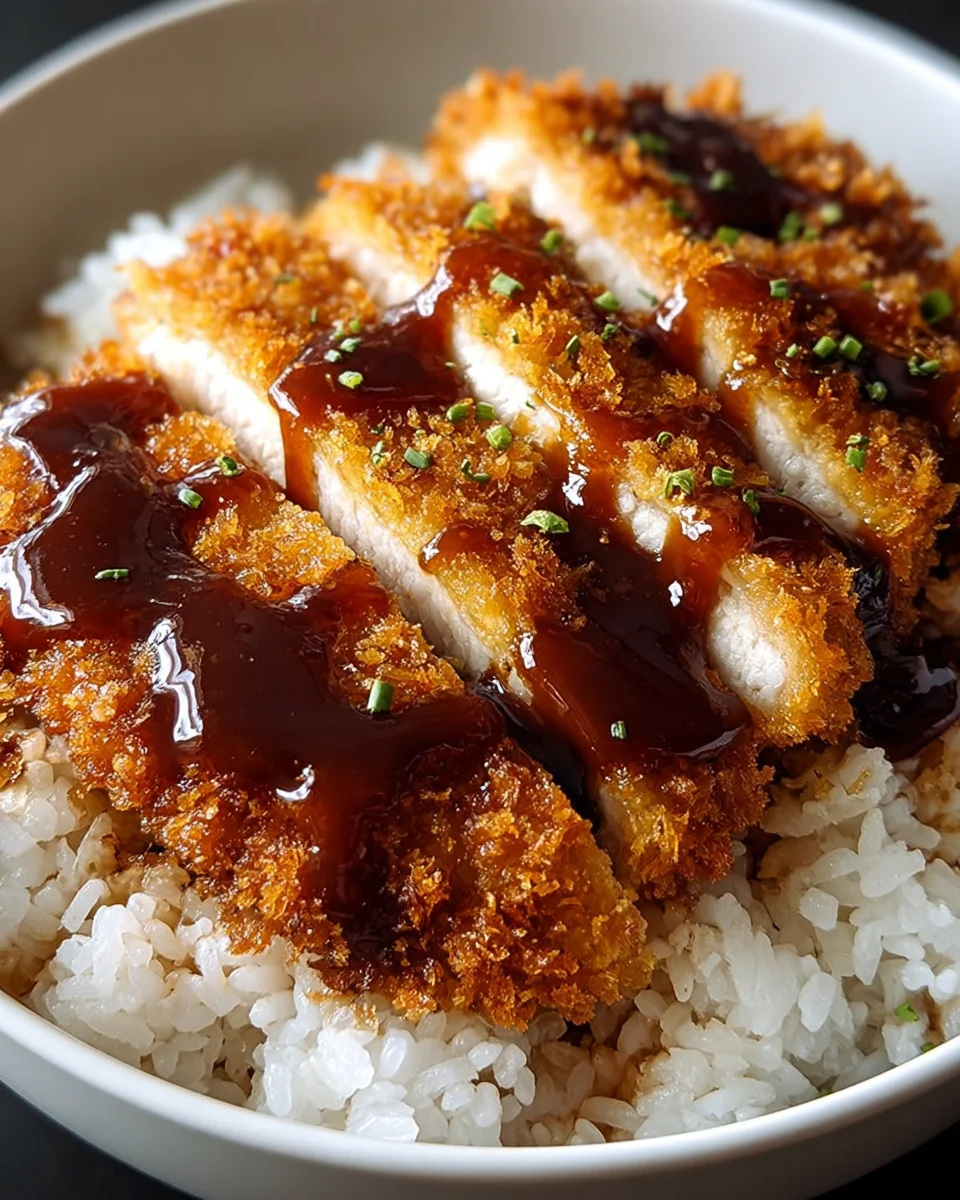 Japanese Katsu Bowls with Tonkatsu Sauce Japanese