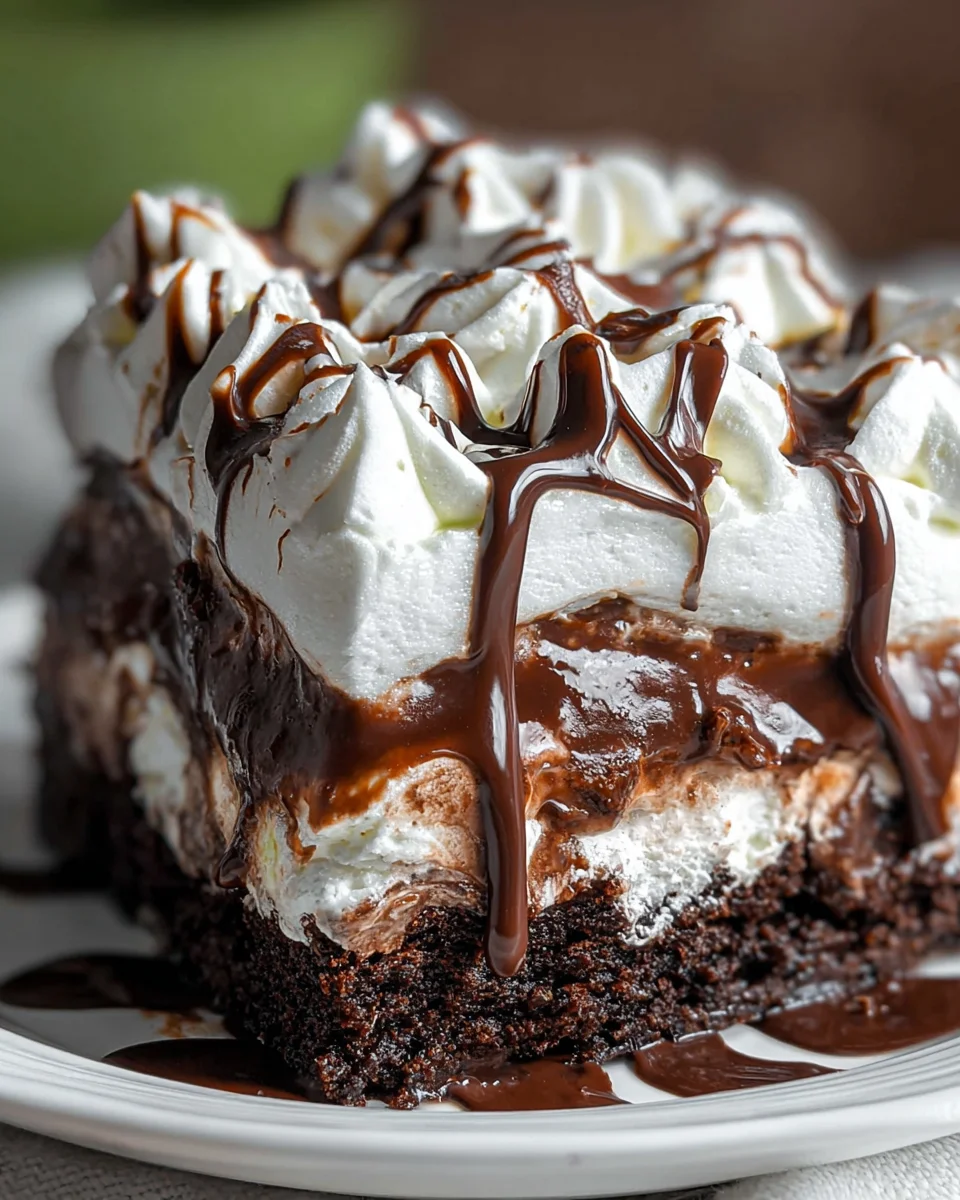 Marshmallow Chocolate Poke Cake Marshmallow