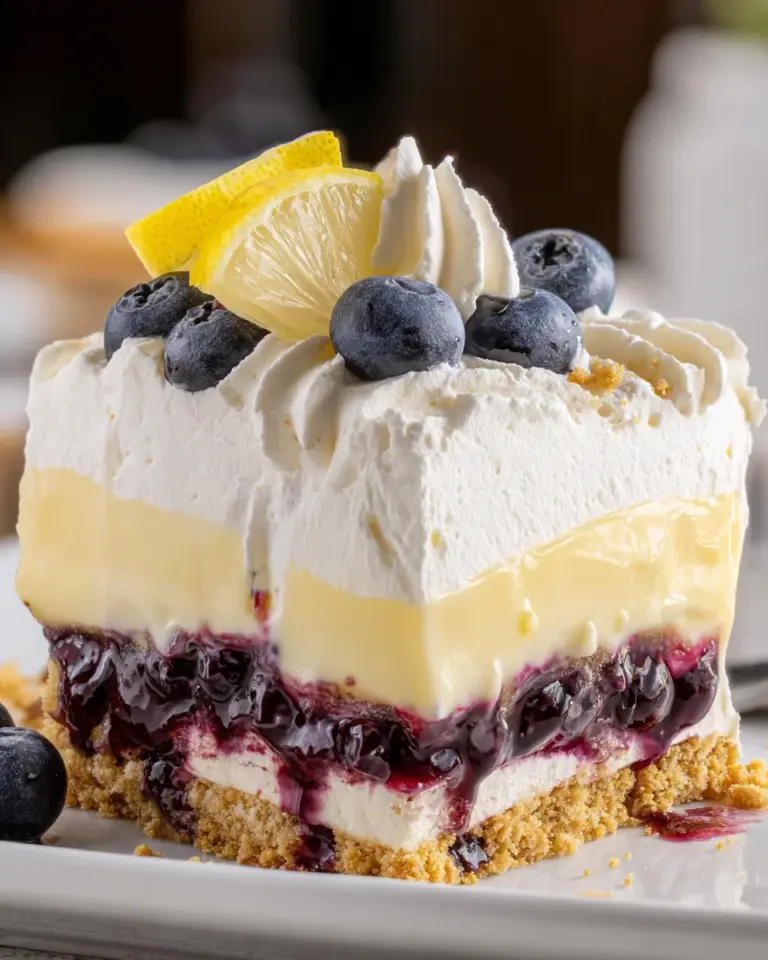 No Bake Lemon Blueberry Dessert