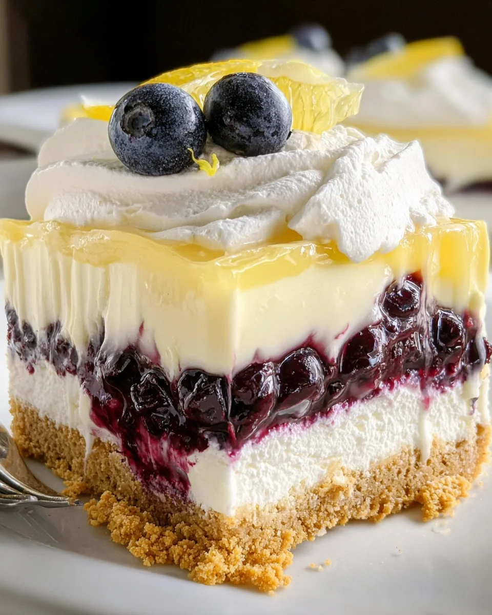 No Bake Lemon Blueberry Dessert No