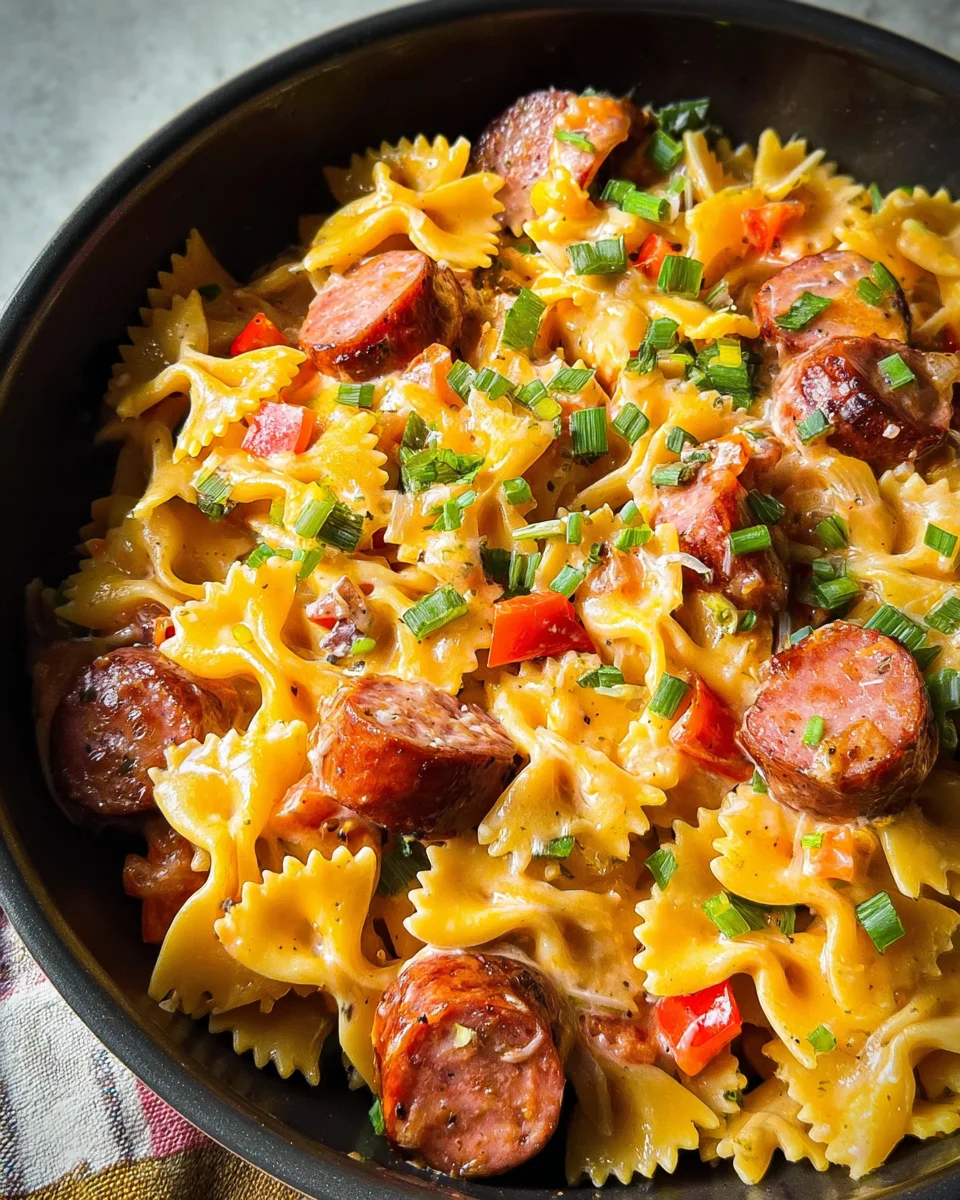 One Pan Cheesy Smoked Sausage & Pasta One Pan Cheesy Smoked Sausage & Pasta