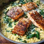 One Skillet Salmon With Lemon Orzo One Skillet Salmon With Lemon Orzo