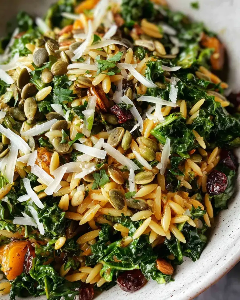 Orzo Kale Salad with Lemon Vinaigrette