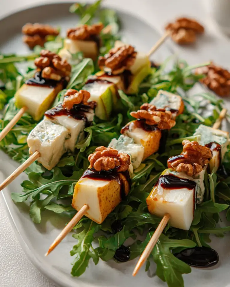 Pear & Brie Cheese Salad Skewers