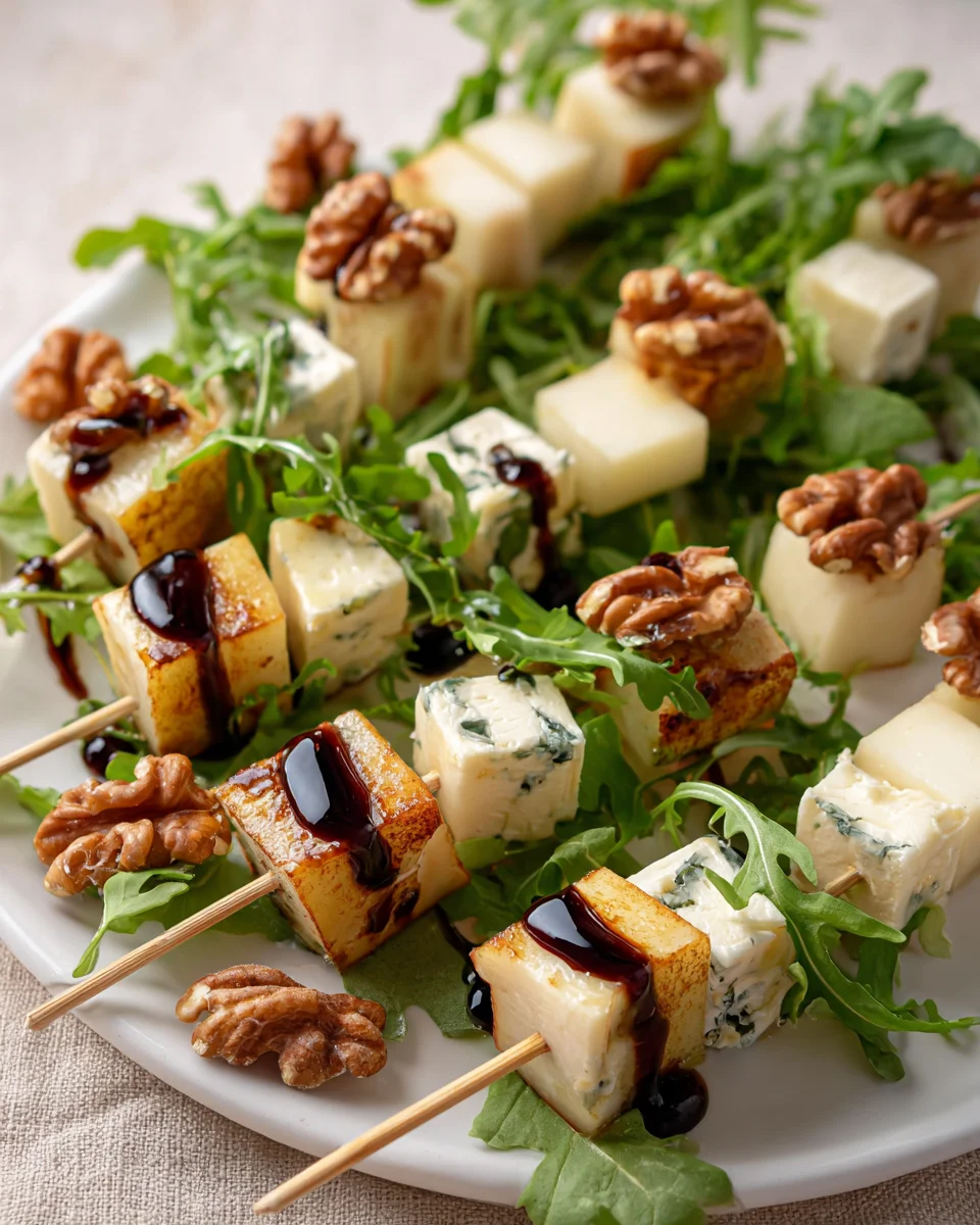 Pear & Brie Cheese Salad Skewers Pear