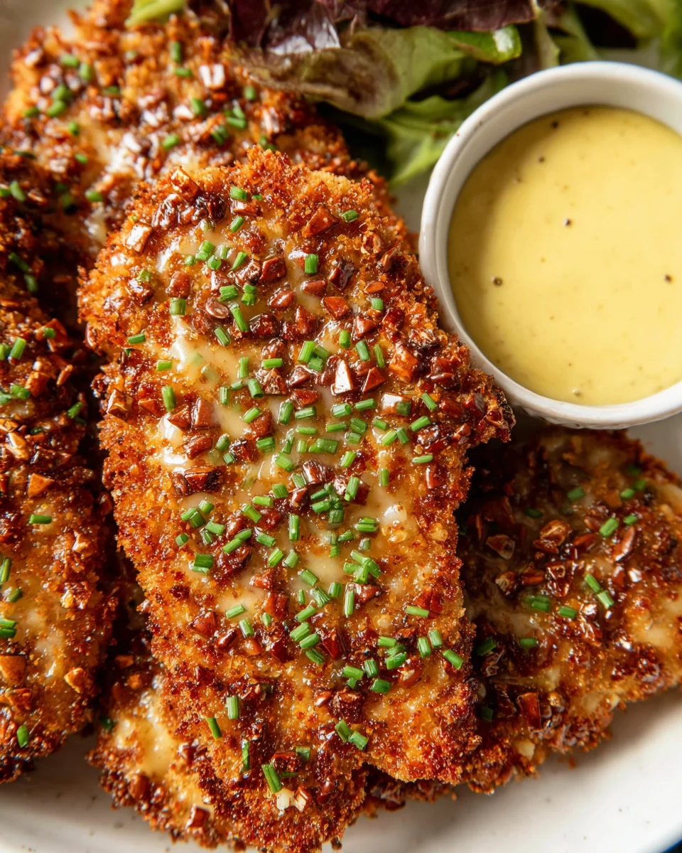 Pretzel Crusted Chicken with Honey Mustard Sauce Pretzel