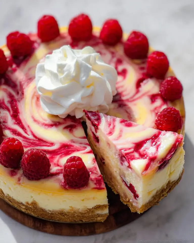 Raspberry Swirl Lemon Cheesecake