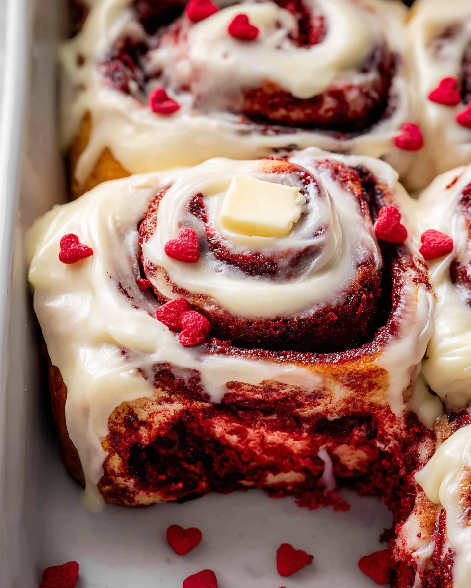 Red Velvet Cinnamon Rolls Red