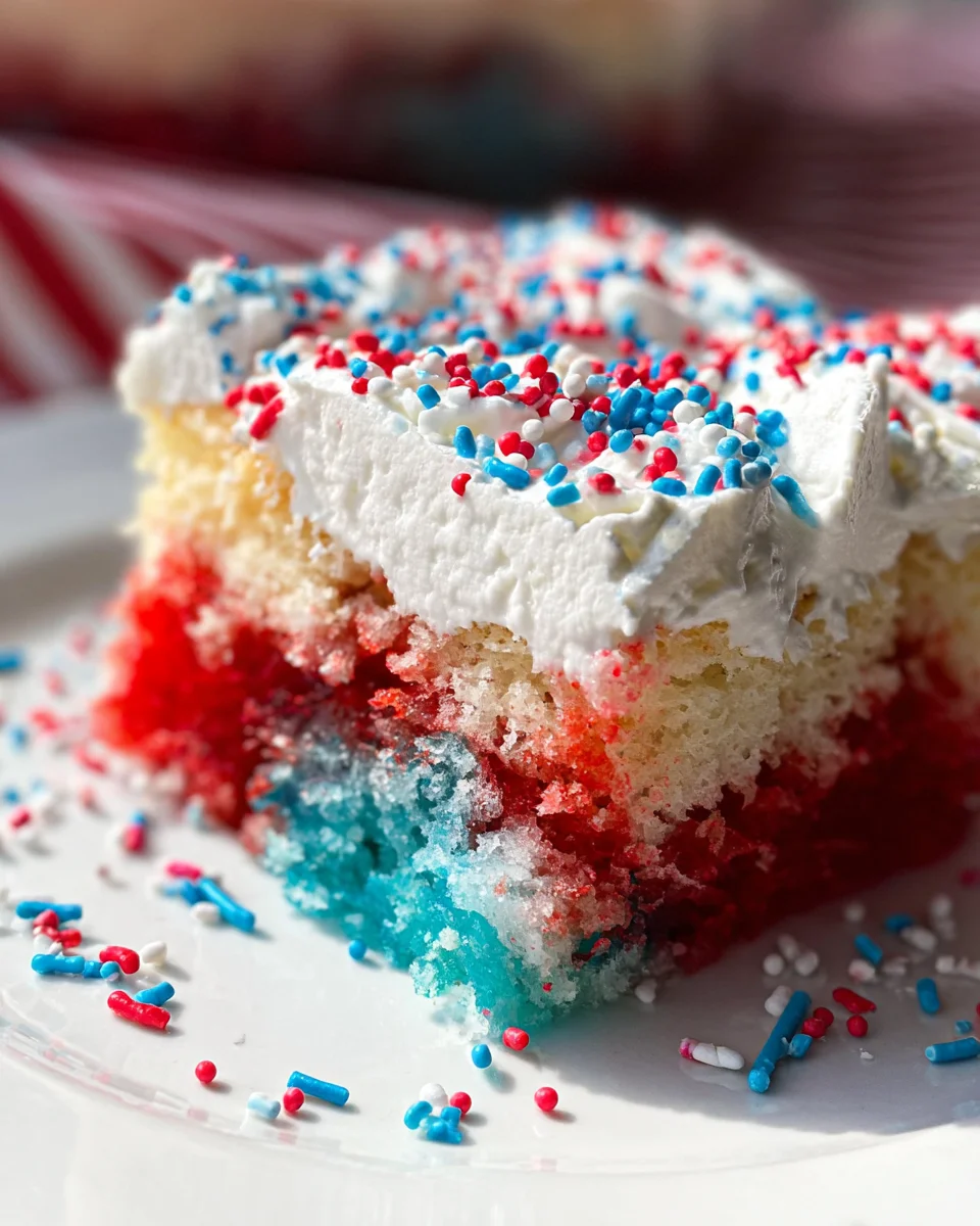 Red, White, & Blue Poke Cake Red,