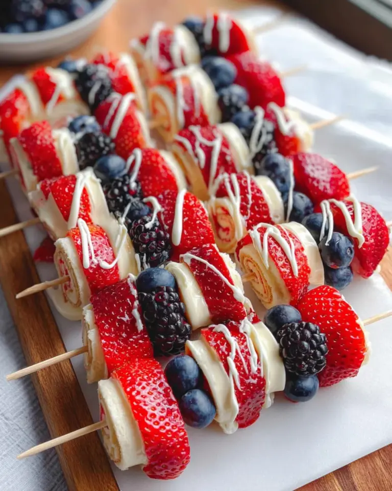 Red, White and Blue Fruit Kabobs