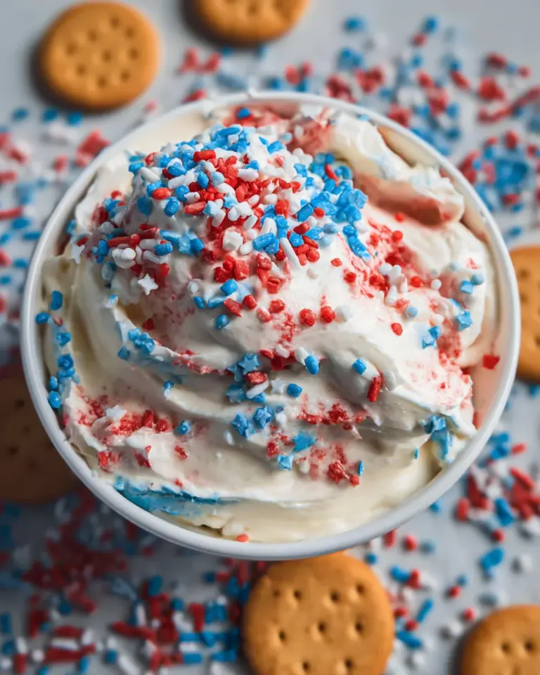 Red, White and Blue Funfetti Dip