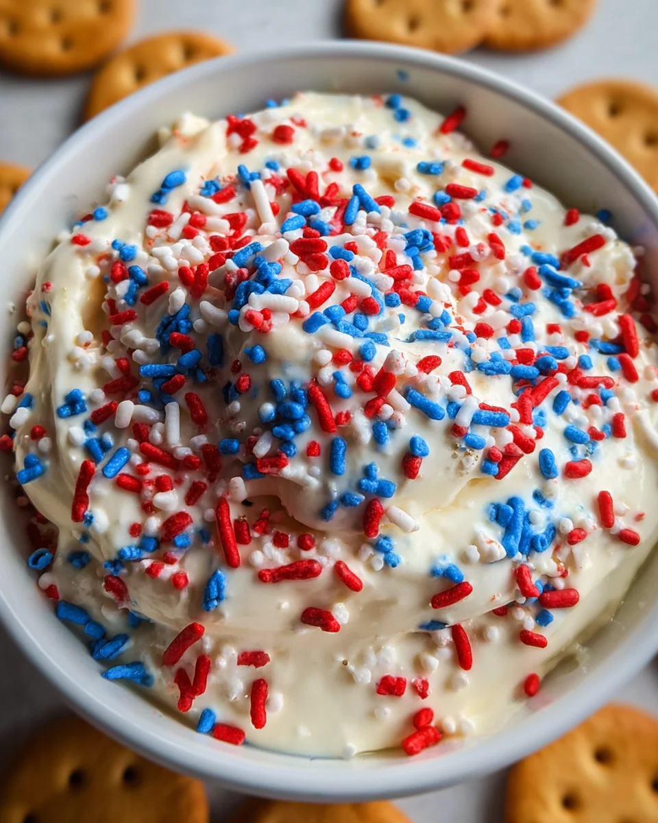 Red, White and Blue Funfetti Dip Red,