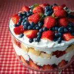 Red, White and Blue Strawberry Shortcake Trifle Red, White and Blue Strawberry Shortcake Trifle
