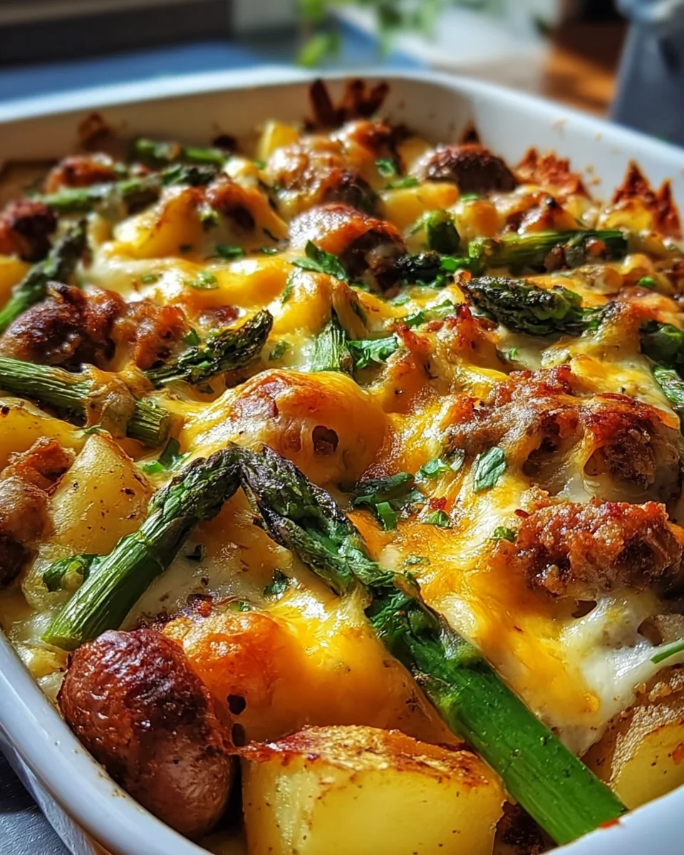 Sausage and Potato Casserole with Spring Veggies Sausage
