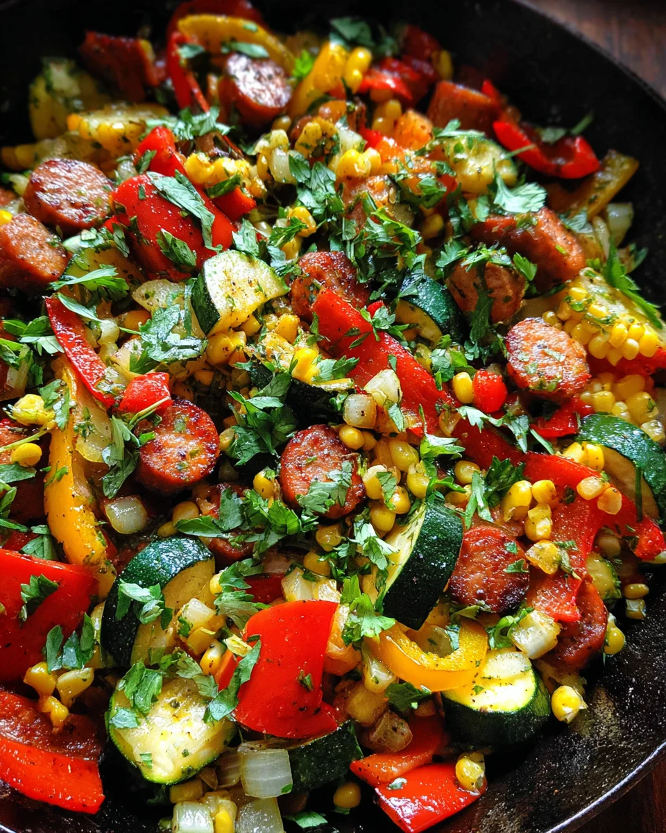 Sausage and Veggies Skillet - 30 Minute, One-Pan Meal Sausage