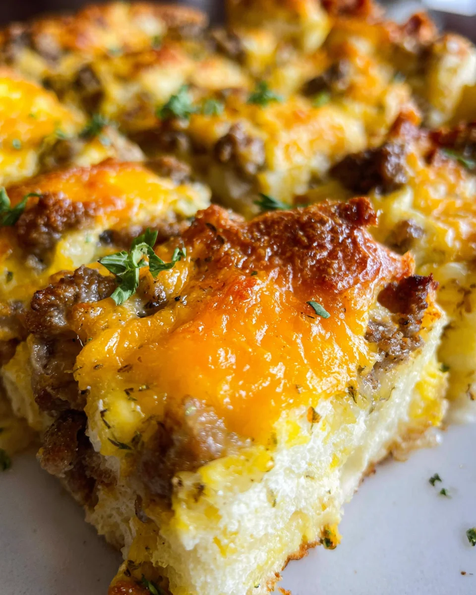 Savory Breakfast Sausage and Cheese Casserole Recipe Savory