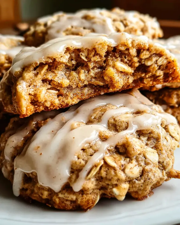 Seriously Thick & Chewy Chai Oatmeal Cookies with Maple Glaze