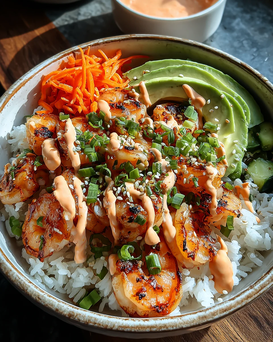 Shrimp Rice Bowls with Spicy Mayo Shrimp