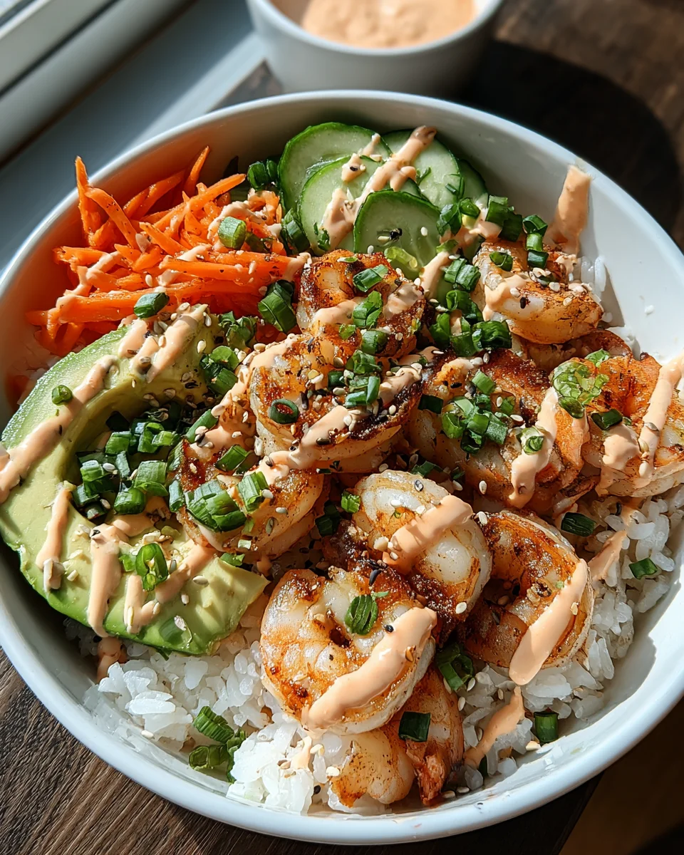 Shrimp Rice Bowls with Spicy Mayo Shrimp