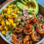 Shrimp and Avocado Bowls with Mango Salsa & Lime-Chili Sauce Shrimp and Avocado Bowls with Mango Salsa & Lime-Chili Sauce