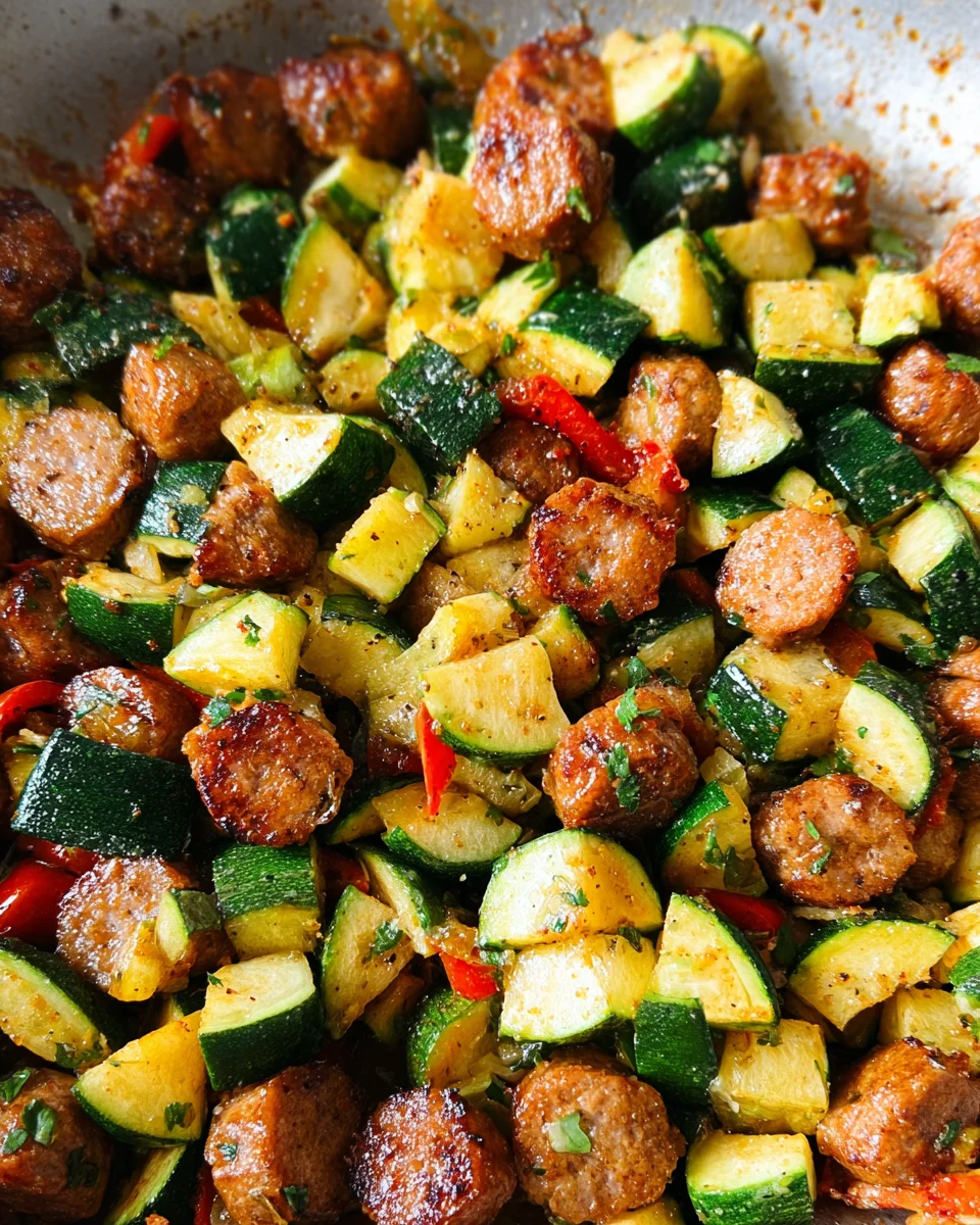 Skillet Sausage and Zucchini Skillet