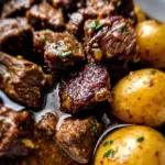 Slow Cooker Garlic Butter Beef Bites & Potatoes Slow Cooker Garlic Butter Beef Bites & Potatoes