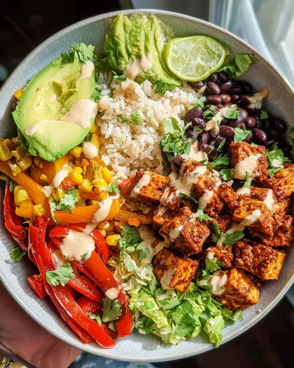 Spicy Baked Tofu Burrito Bowl Spicy