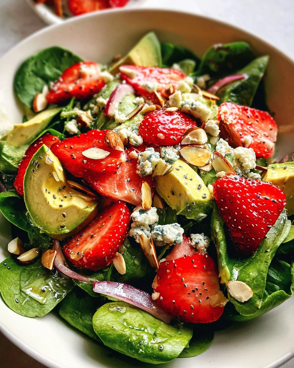 Strawberry Avocado Spinach Salad with Poppyseed Dressing Strawberry Avocado Spinach Salad with Poppyseed Dressing