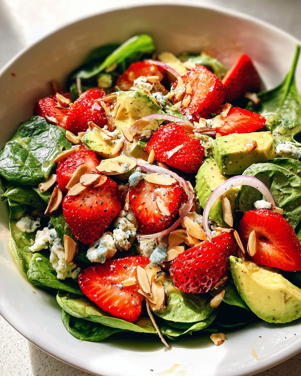 Strawberry Avocado Spinach Salad with Poppyseed Dressing Strawberry