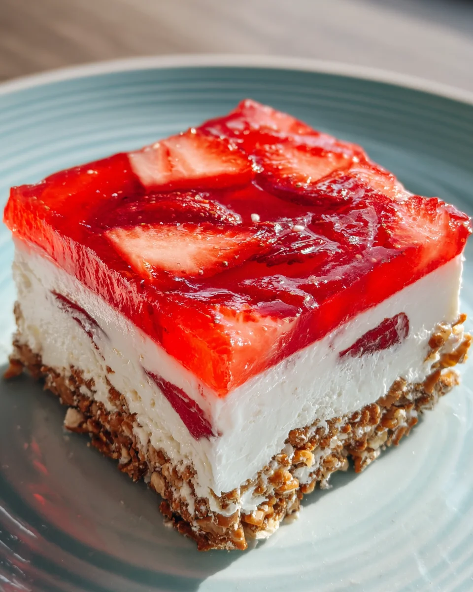 Strawberry Pretzel Jello Salad Strawberry
