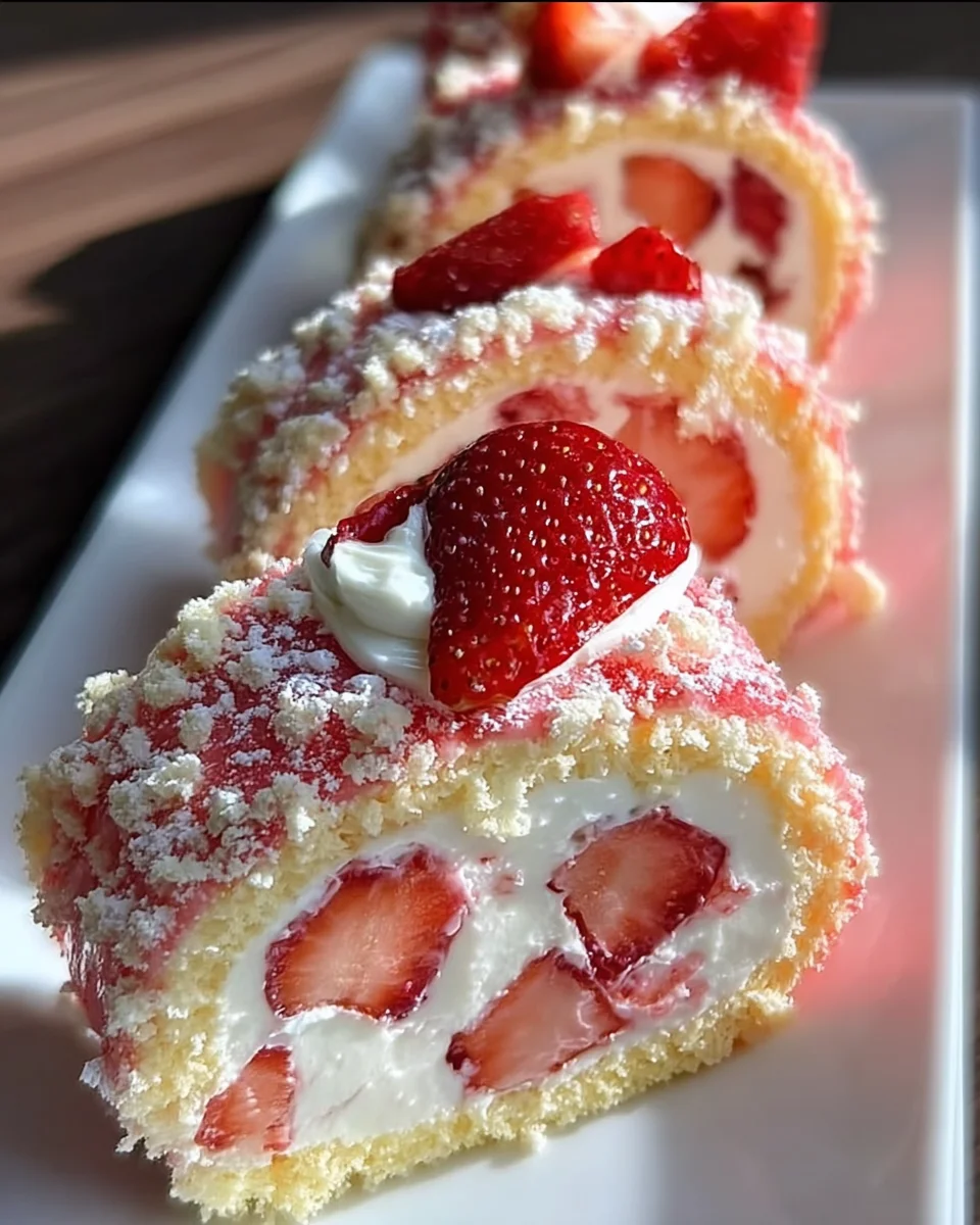 Strawberry Shortcake Cheesecake Rolls Strawberry