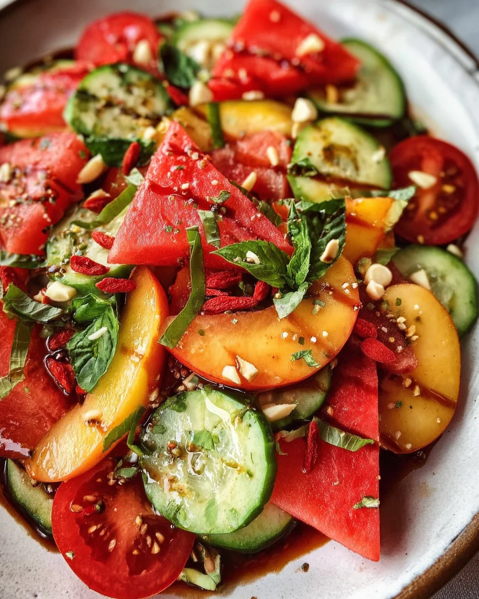 Summer Peach Watermelon Salad Summer