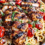Tomato Basil Pasta with Balsamic Grilled Chicken Tomato Basil Pasta with Balsamic Grilled Chicken
