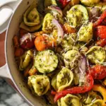 Tortellini with Pesto and Roasted Veggies Tortellini with Pesto and Roasted Veggies