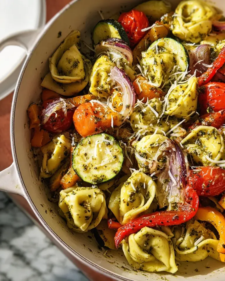 Tortellini with Pesto and Roasted Veggies
