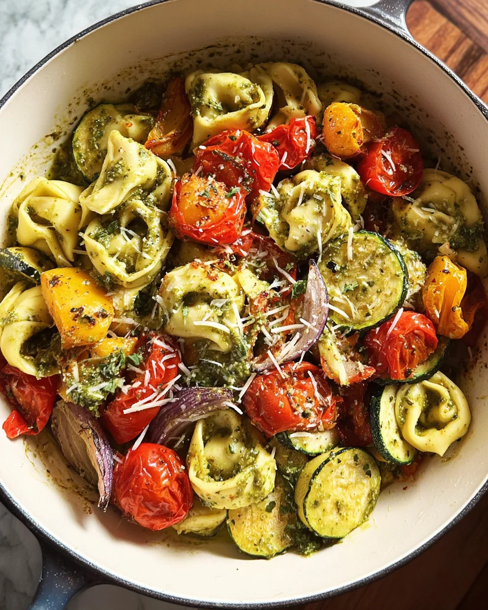 Tortellini with Pesto and Roasted Veggies Tortellini