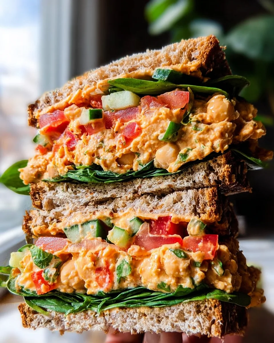 Vegan Buffalo Chickpea Salad Sandwich Vegan