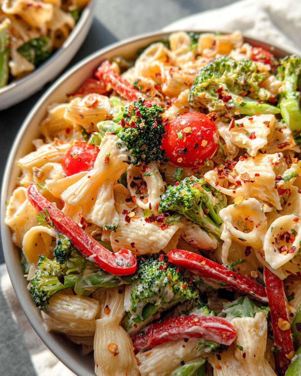 Vegan Pasta Primavera with Creamy Garlic Cashew Sauce Vegan
