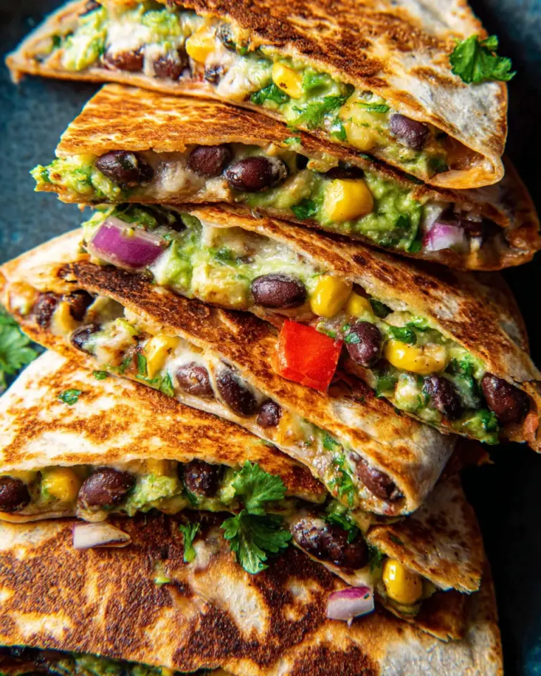 Vegan Quesadillas with Black Beans and Avocado