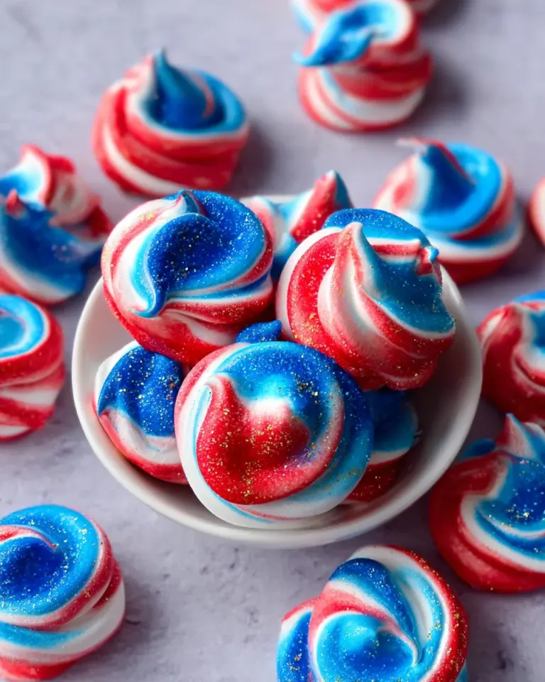 patriotic meringue cookies