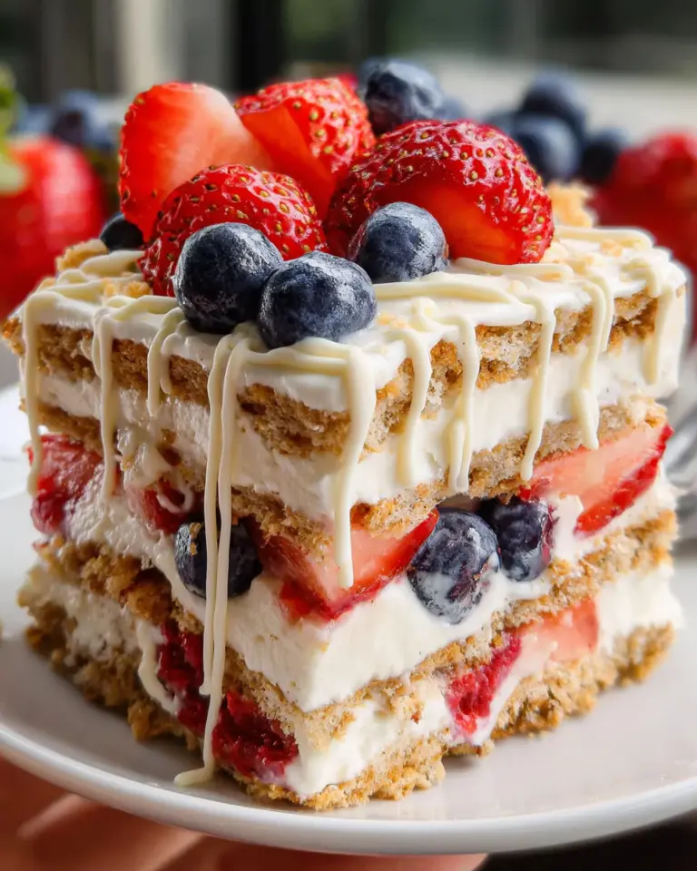No Bake Icebox Cake with Summer Berries