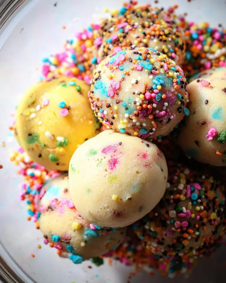 Applesauce Birthday Cake Protein Balls