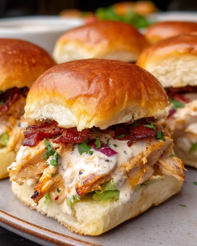 Bacon Ranch BBQ Chicken Sliders