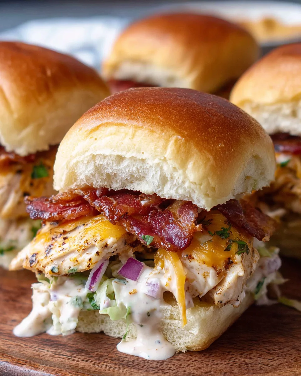Bacon Ranch BBQ Chicken Sliders Bacon
