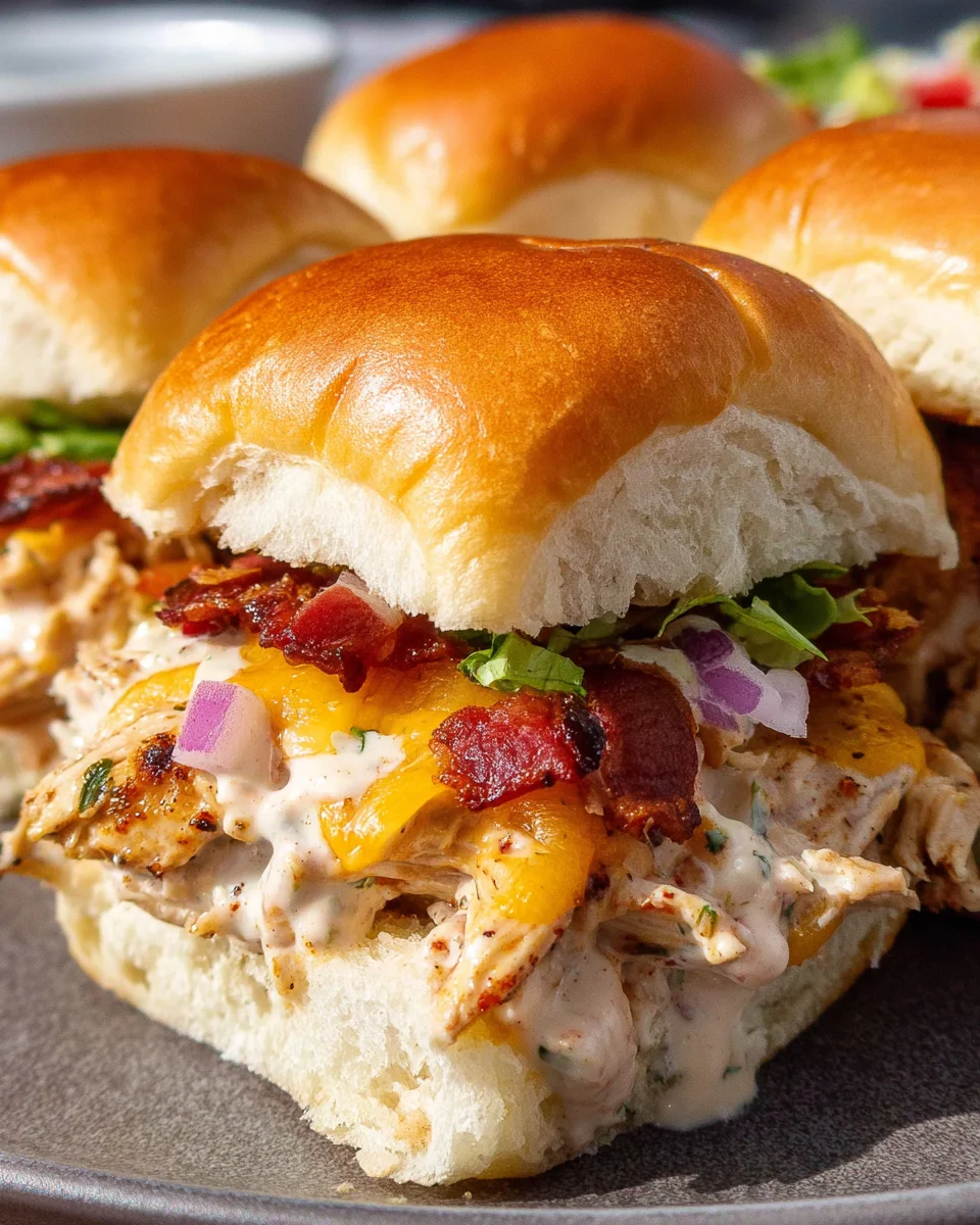 Bacon Ranch BBQ Chicken Sliders Bacon
