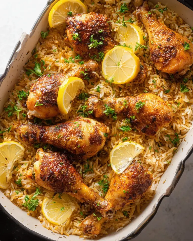 Baked Chicken Legs and Rice