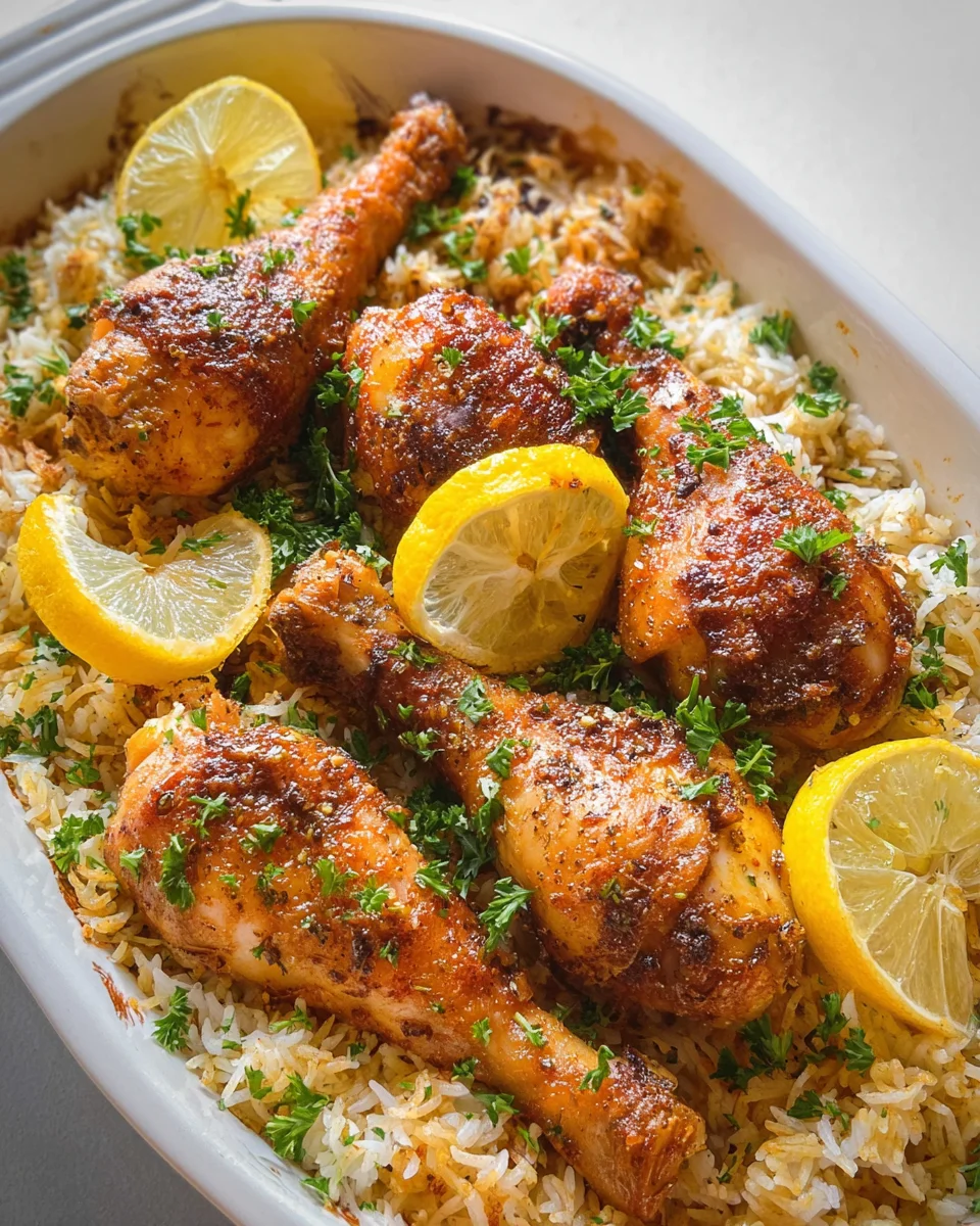 Baked Chicken Legs and Rice Baked